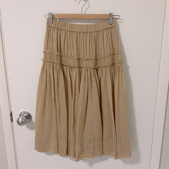 Club Monaco Dresses & Skirts - Club Monaco Tiered Frill Boho Skirt, Beige/Tan - S